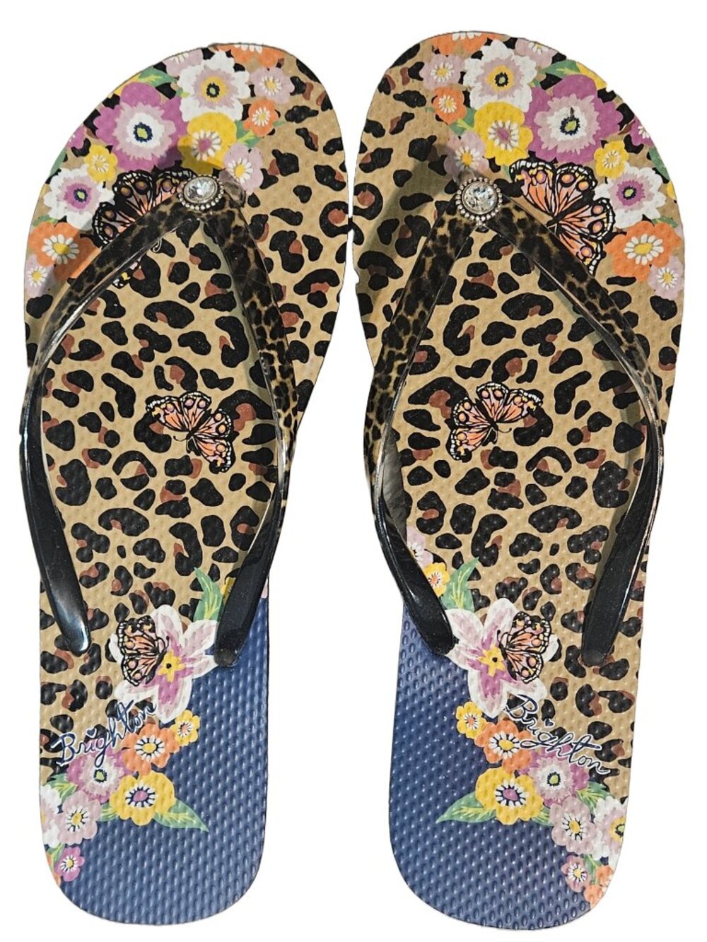 Brighton Floral Butterfly Flip Flops – Women’s Size 10